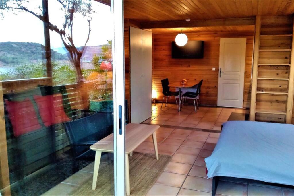 Studio 32m2 - dans propriété avec vue imprenable sur le Lac du Salagou Liausson Extérieur photo
